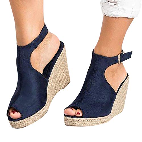 Dasongff Damen Keilsandaletten Plateau Sandalen, Mädchen Sandalen mit Absatz, Sandaletten Römersandalen Pantoletten Schuhe Wedge Heel Offene Schuhe Elegante Freizeit Sommer Absatzschuhe von Dasongff