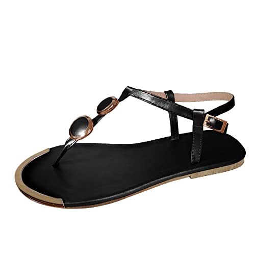 Dasongff Damen Sandalen Flip Flops Flache Zehentrenner Sandals Flip Toe-Thong Sommerschuhe Frauen Schaftsandalen Elegant Römersandalen Riemchensandale Sommer Gladiator Strandschuhe von Dasongff