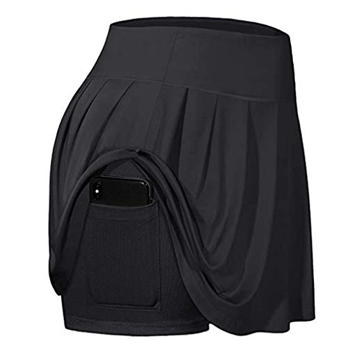 Dasongff Damen Sportrock Hohe Taille Hosenrock schnelltrocknend Laufenrock 2 in1 Sport Leggings mit Rock Kurz Skort Active Athletic Hosenrock Tennisröcke für Frauen für Tennis Hockey Running Yoga von Dasongff