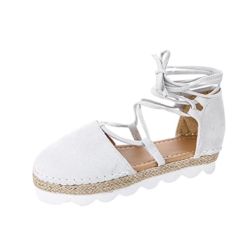 Dasongff Espadrilles Slipper Flats Slip-On Segeltuchschuhe Frauen Bequeme Elegante Sandaletten Mode Wildleder Bequeme Sandals Strandsandalen Sommersandalen Freizeitschuhe Frühling Sommer von Dasongff