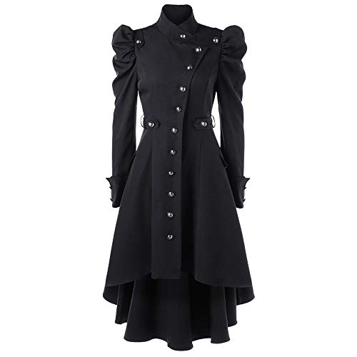 Dasongff Gotische Kleidung Damen Vintage Steampunk Schwalbenschwanz Langen Grabenmantel Mantel- Edler Steampunk Gothic Uniform Kostüm Party Outwear Mantel von Dasongff