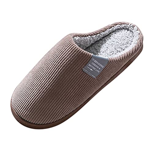 Dasongff Hausschuhe Herren Winter Pantoffeln Herren Memory Foam Anti Rutsch Pantoffeln Hüttenschuhe Baotou Plüsch Warme Slippers Hausschuhe Haushalt Männer Drinnen Geschenk Für Männer Geburtstag von Dasongff