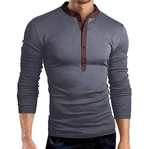 Dasongff Henley Shirts Herren Slim Fit Lange Ärmel T-Shirt Beiläufig V-Ausschnitt Unterhemden Sommer Langarm Freizeithemden Regular Langarmshirts Dünne Fitness Sport Langärmeliges Tops Oberteil von Dasongff