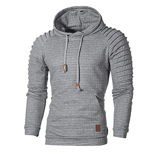 Dasongff Herren Sweatshirt Mode Herren Lange Ärmel Kapuzenpulli Tops Jacke Taschen Mantel Schrägem Reißverschluss Outweart Sweatshirt Kapuzenpullover von Dasongff