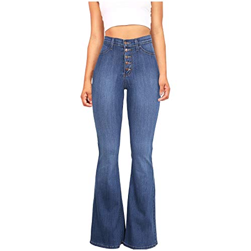 Dasongff Schlaghose Damen High Waist Jeans Jeanshose Stretch Skinny Weite Bein Lang Jeans Hose Flared Bootcut Pants Vintage Mode Denim Hose Casual von Dasongff