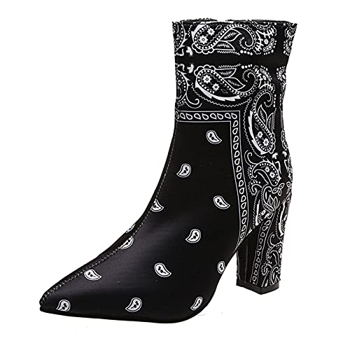 Dasongff Stöckelschuhe für Frauen Damen Klassische Hohe Stiefel Winter Schuhe mit Absatz Kurze Stiefel Langschaft Overknee Stiefel Kniehohe High Heels Ankle Boots Stiefelette Winterschuhe von Dasongff