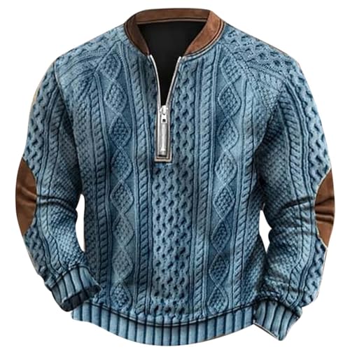 Dasongff Sweatshirt Herren Ohne Kapuze Hoodies Herren Oversized Winter Mode Sweatshirt Patch Regular Edition Schulter ÄRmel Pullover Einfarbig Pullover Top Herren Pullover FrüHlingsjacke von Dasongff