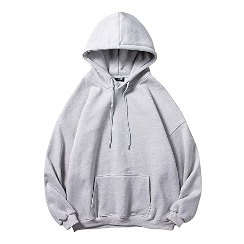 Dasongff Sweatshirt Jacke Herren Lässige, Feste Hemdblusen für Herren mit fallender Schulter, Ärmel, Top-Hemden, runder Hals, weiche Mode, Sweatshirt-Bluse Oversize Weihnachtspullover Männer Hoodie von Dasongff