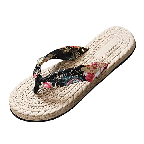 Flip Flops Damen Zehentrenner Weich Stoff Gürtel Mode Flip Frühling Sandalen Damen Sommer und Flops Bohemian Damen Pantoffel Bohemian Flip Flops von Dasongff