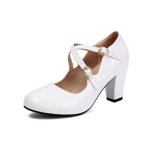 Halbschuhe Damen Elegant Mit Absatz - Mary Jane Schuhe Mit Riemchen Slip-On-Flachschuhe Profilsohle Blockabsatz Loafers Pu-Leder Einzelneschuhe Geschlossene Sandaletten Elegant Damenschuhe Halbschuhe Damen Elegant Mit Absatz - Mary Jane Schuhe Mit Riemchen Slip-On-Flachschuhe Profilsohle Blockabsatz Loafers Pu-Leder Einzelneschuhe Geschlossene Sandaletten Elegant Damenschuhe von Dasongff