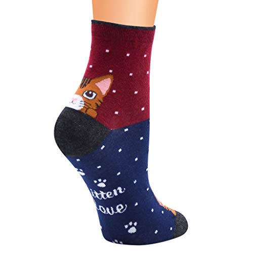 Kuschelsocken für Damen Flauschige Wintersocken Mittlere Katze Strümpfe Damenmode Baumwollschlauch Dame Socken Streifensocken Wintersocken von Dasongff