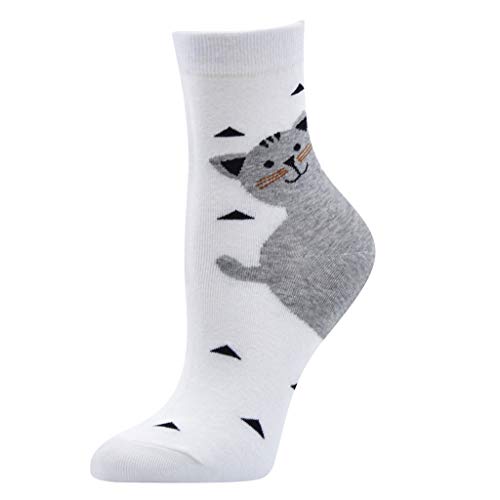 Lustige Bunte Socken Damen Tier Muster Niedlich Socken Muster-Socken-Druck-Dame Bequeme Frauen-beiläufige Baumwollkatzen-Schlauch-Socken-Socken Motivsocken von Dasongff