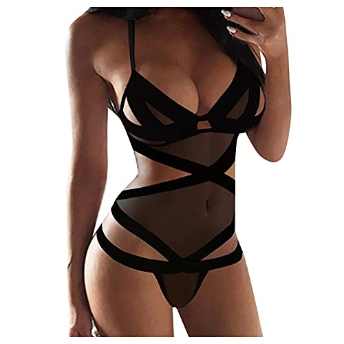 Dasongff Unterwäsche Frauen Set, Spitze Negligee Damen Sexy Erotik Nachtwäsche Negligee Nachtkleid Nachthemd Lingerie Dessous G-String Set Bodysuit Reizwäsche Sleepwear Kleid Babydoll Spitzenkleid von Dasongff