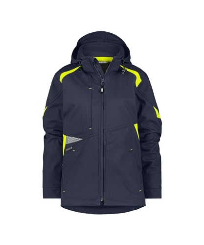 DASSY® Kalama Women Softshell-jacke für Damen - Größe M - NACHTBLAU/NEONGELB von Dassy