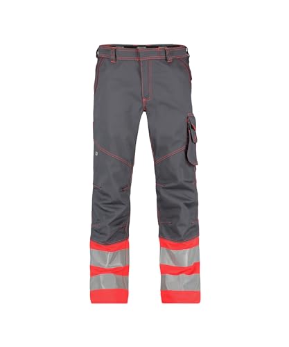 DASSY® Phoenix Warnschutzhose - Größe 53 - ZEMENTGRAU/NEONROT von Dassy
