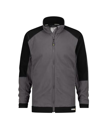 DASSY® Kazan Zweifarbige Fleecejacke - Größe L - ZEMENTGRAU/SCHWARZ von Dassy