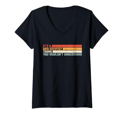 Damen It's a Data Scientist Thing, Retro-Männer, Frauen, Informatik T-Shirt mit V-Ausschnitt von Data Analysis vintage Data Analyst Data Scientist