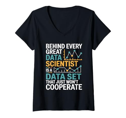 Damen Hinter jedem großartigen Datenwissenschaftler steckt ein Data Scientist T-Shirt mit V-Ausschnitt Damen Hinter jedem großartigen Datenwissenschaftler steckt ein Data Scientist T-Shirt mit V-Ausschnitt von Data Analyst Data visualization Computer Science