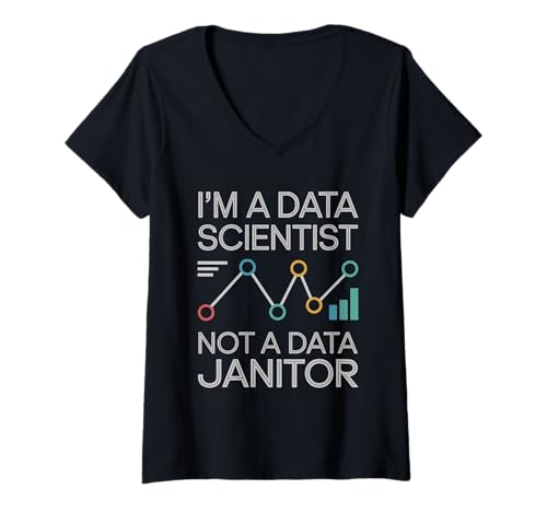 Damen Ich bin ein Datenwissenschaftler und kein Datenhausmeister Informatik T-Shirt mit V-Ausschnitt Damen Ich bin ein Datenwissenschaftler und kein Datenhausmeister Informatik T-Shirt mit V-Ausschnitt von Data Analyst Data visualization Data Scientist