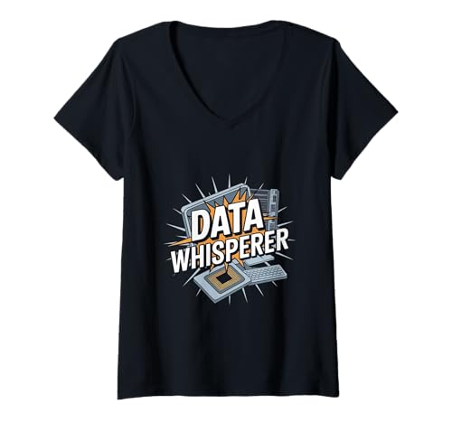 Damen Datenanalyse Datentechnik Lustiger Datenanalytiker Whisperer T-Shirt mit V-Ausschnitt Damen Datenanalyse Datentechnik Lustiger Datenanalytiker Whisperer T-Shirt mit V-Ausschnitt von Data Analyst Designs