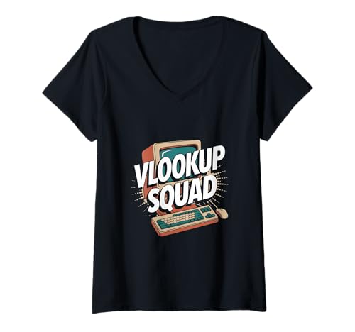 Damen Lustiger Datenanalytiker Lustiger Datenanalyst VLOOKUP T-Shirt mit V-Ausschnitt Damen Lustiger Datenanalytiker Lustiger Datenanalyst VLOOKUP T-Shirt mit V-Ausschnitt von Data Analyst Designs