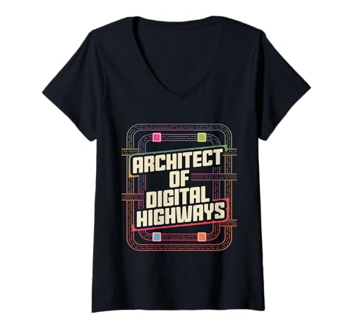 Damen Architekten Von Digital Highways Data Engineer Data Analyst T-Shirt mit V-Ausschnitt von Data Engineer Computer Scientist Data Analyst