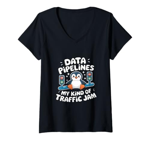 Damen Data Pipelines Data Engineer Data Analyst Engineering T-Shirt mit V-Ausschnitt von Data Engineer Computer Scientist Data Analyst