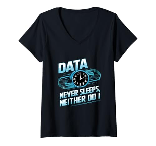 Damen Data Sleeps Data Engineer Data Analyst Engineering T-Shirt mit V-Ausschnitt von Data Engineer Computer Scientist Data Analyst