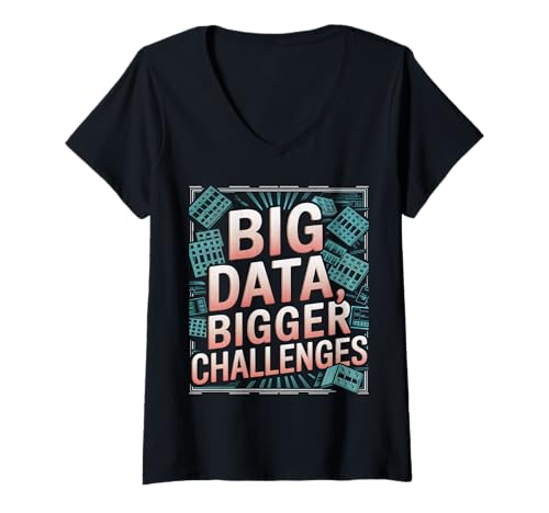 Damen Daten- Und Herausforderungen Dateningenieur Datenanalysten T-Shirt mit V-Ausschnitt von Data Engineer Computer Scientist Data Analyst