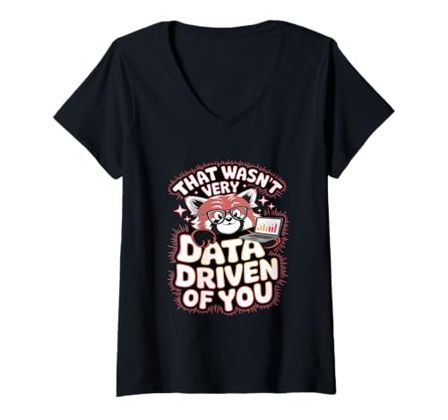 Damen Datengetrieben Von Ihnen Dateningenieur Datenanalyst T-Shirt mit V-Ausschnitt von Data Engineer Computer Scientist Data Analyst