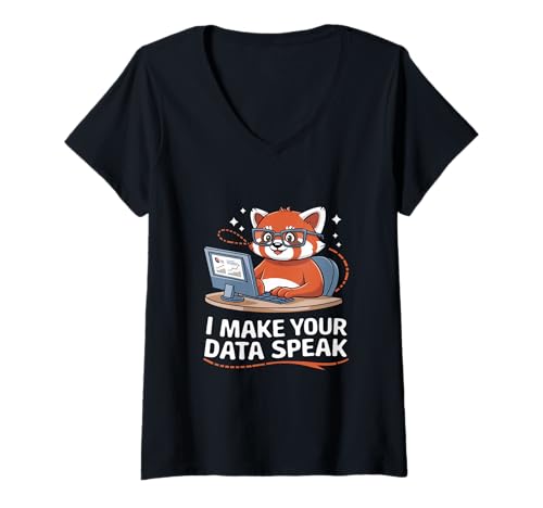 Damen Ich Lasse Ihre Daten Dateningenieur -datenanalyst Scientist T-Shirt mit V-Ausschnitt von Data Engineer Computer Scientist Data Analyst