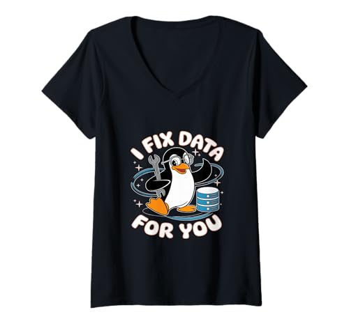 Damen Ich Repariere Daten Für Sie Dateningenieur Datenanalyst T-Shirt mit V-Ausschnitt von Data Engineer Computer Scientist Data Analyst