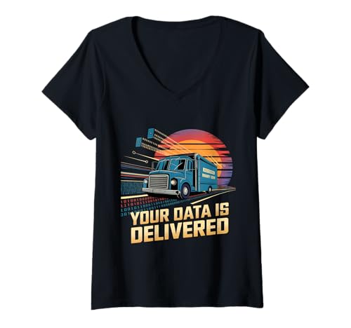 Damen Ihre Daten Werden Dateningenieur Analytiker Engineering T-Shirt mit V-Ausschnitt von Data Engineer Computer Scientist Data Analyst