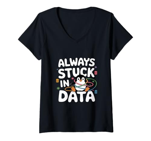 Damen Immer In Data Engineer Data Analyst Engineering T-Shirt mit V-Ausschnitt von Data Engineer Computer Scientist Data Analyst