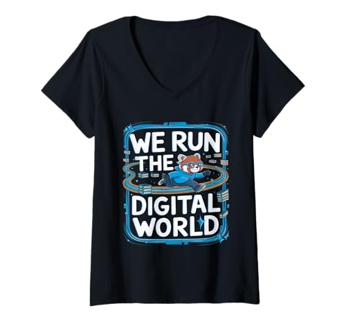 Damen Retro Data Engineer Data Analyst Scientist Engineering T-Shirt mit V-Ausschnitt von Data Engineer Computer Scientist Data Analyst