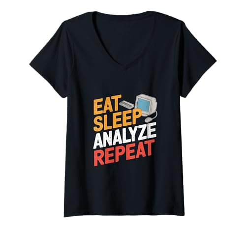 Damen Datenanalyse Datentechnik Eat Sleep Analyze Repeat T-Shirt mit V-Ausschnitt Damen Datenanalyse Datentechnik Eat Sleep Analyze Repeat T-Shirt mit V-Ausschnitt von Data Engineering Designs