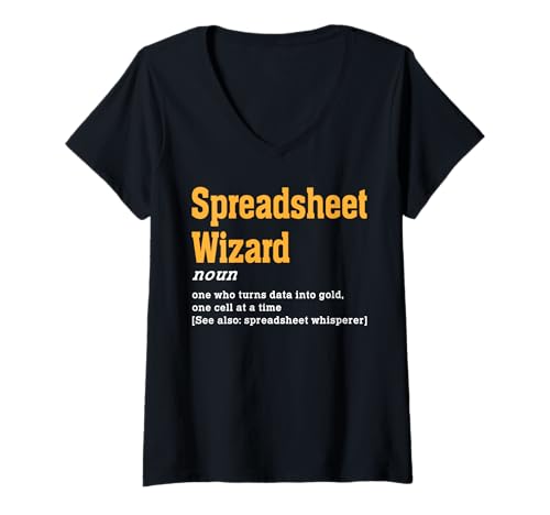 Damen Tabellenkalkulationsassistent Datenanalyse Humor Design T-Shirt mit V-Ausschnitt Damen Tabellenkalkulationsassistent Datenanalyse Humor Design T-Shirt mit V-Ausschnitt von Data Mastery Designs