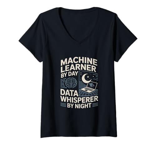 Damen Maschineller Lernender von Day Data Whisperer Data Scientist T-Shirt mit V-Ausschnitt Damen Maschineller Lernender von Day Data Whisperer Data Scientist T-Shirt mit V-Ausschnitt von Data Scientist Big Data Analytics