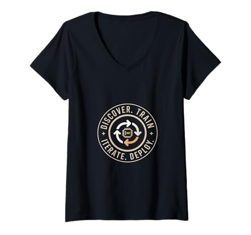 Damen Entdecken Sie Train Iterate Deploy Data Scientist T-Shirt mit V-Ausschnitt Damen Entdecken Sie Train Iterate Deploy Data Scientist T-Shirt mit V-Ausschnitt von Data Scientist Data-Driven Decision Making