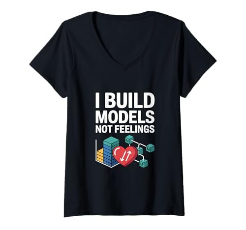 Damen Ich baue Modelle, keine Gefühle, Datenwissenschaftler T-Shirt mit V-Ausschnitt Damen Ich baue Modelle, keine Gefühle, Datenwissenschaftler T-Shirt mit V-Ausschnitt von Data Scientist Data-Driven Decision Making