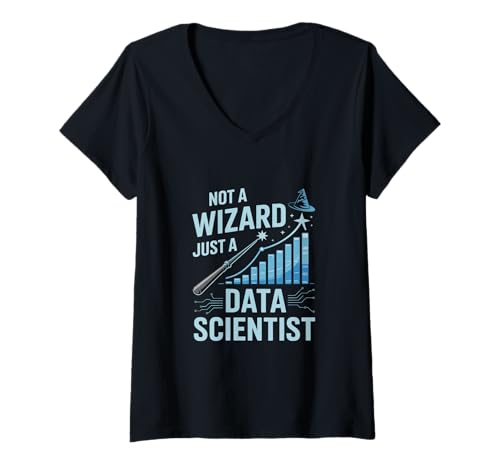 Damen Kein Zauberer, nur ein Datenwissenschaftler T-Shirt mit V-Ausschnitt Damen Kein Zauberer, nur ein Datenwissenschaftler T-Shirt mit V-Ausschnitt von Data Scientist Data-Driven Decision Making