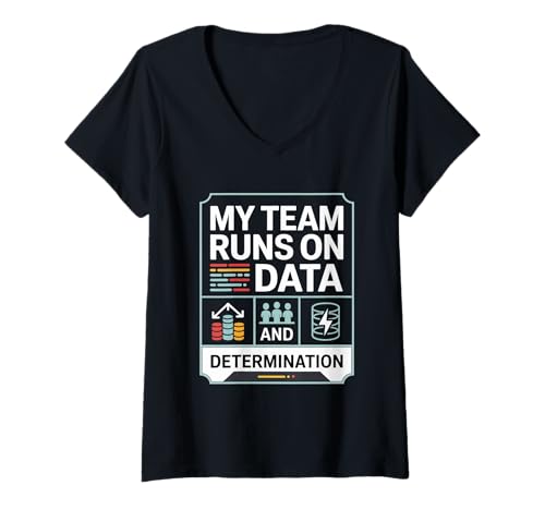 Damen Mein Team läuft auf Data and Determination Data Scientist T-Shirt mit V-Ausschnitt Damen Mein Team läuft auf Data and Determination Data Scientist T-Shirt mit V-Ausschnitt von Data Scientist Data Query & Analysis