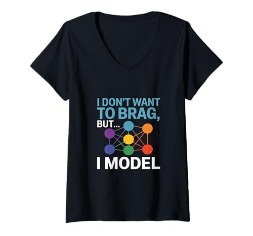 Damen Ich möchte nicht mit Data Modeling Data Scientist prahlen T-Shirt mit V-Ausschnitt Damen Ich möchte nicht mit Data Modeling Data Scientist prahlen T-Shirt mit V-Ausschnitt von Data Scientist Data Science Career