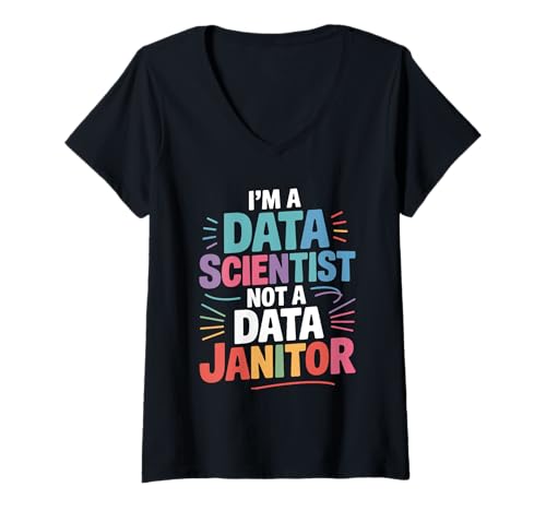 Damen Ich bin Datenwissenschaftler, kein Datenhausmeister. Pun Computer Science T-Shirt mit V-Ausschnitt Damen Ich bin Datenwissenschaftler, kein Datenhausmeister. Pun Computer Science T-Shirt mit V-Ausschnitt von Data Statistics Data Science Data Scientist