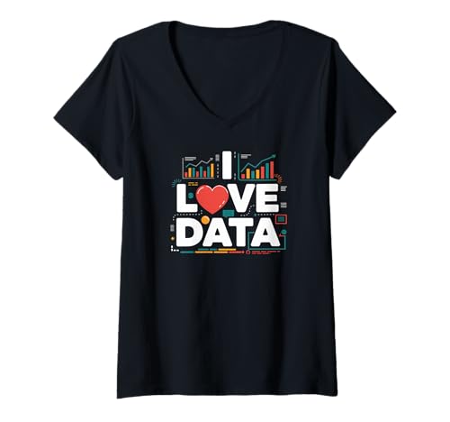 Damen Ich liebe Datenanalysen, Grafiken und Trends T-Shirt mit V-Ausschnitt Damen Ich liebe Datenanalysen, Grafiken und Trends T-Shirt mit V-Ausschnitt von Data Visualization Enthusiasts Chart Lovers