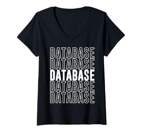 Damen Datenbank T-Shirt mit V-Ausschnitt Damen Datenbank T-Shirt mit V-Ausschnitt von Database Apparel