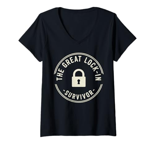 Damen Lustiges sarkastisches Dating Humor-T-Shirt mit Aufschrift Great Lock In T-Shirt mit V-Ausschnitt Damen Lustiges sarkastisches Dating Humor-T-Shirt mit Aufschrift Great Lock In T-Shirt mit V-Ausschnitt von Dating Hellscape Survivors Club