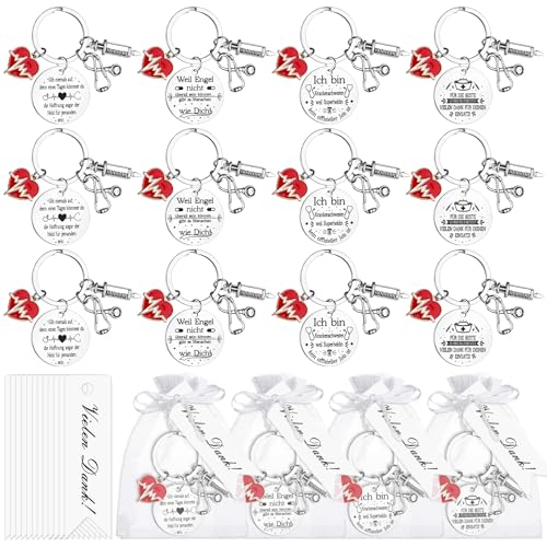 DatingShiny 12 Sets Krankenschwester Geschenke Krankenschwester Schlüsselanhänger Dankeschön Abschiedsgeschenke für Kollegen Kolleginnen Arzt Medizinstudent Pflegekraft Geschenke von DatingShiny
