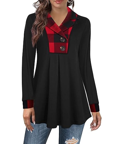 Datuhao Damen Pullover Tunika Langarm Elegant Lange Pulli Oversize A-Linie Winter Festlich V-Ausschnitt Sweatpullover Lang Hoodie Stricke Lässige Longpulli von Datuhao