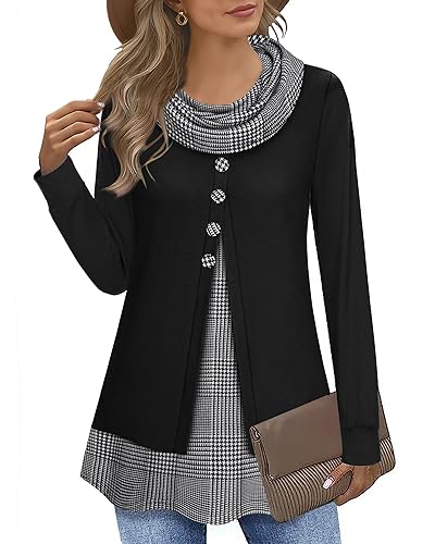 Datuhao Damen Winter Pulli Elegant Warm Lang Sweater Business Outfit Herbst Büro Kleidung Turtleneck Patchwork Hoodie Langarm Tunikashirt Curvy Tunika Datuhao Damen Winter Pulli Elegant Warm Lang Sweater Business Outfit Herbst Büro Kleidung Turtleneck Patchwork Hoodie Langarm Tunikashirt Curvy Tunika von Datuhao